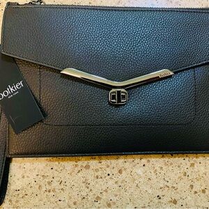 Botkier, black leather clutch, new.